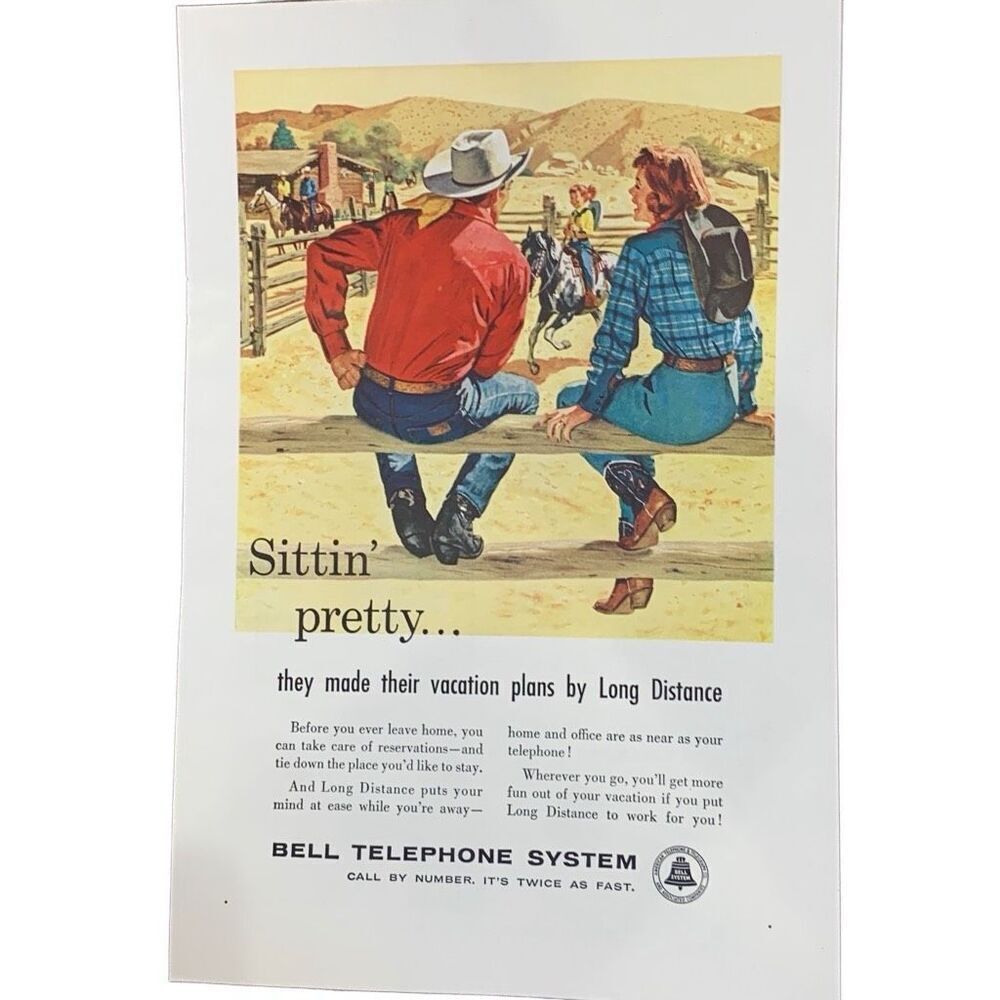 Vintage 1958 Bell Telephone System Sittin Pretty Ad Advertisement